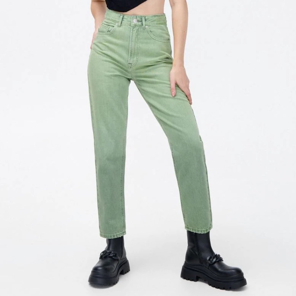 Gloria Vanderbilt High Rise Jeans in Light Green size 10